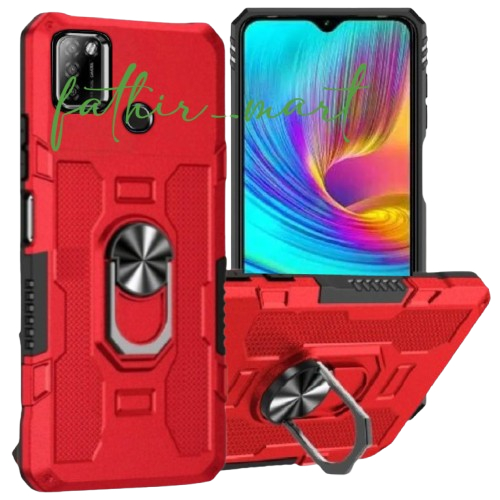 Case untuk INFINIX SMART 5 Hard Case Ring Armor Robot casing Hybrid Ring hit eye stand Holder
