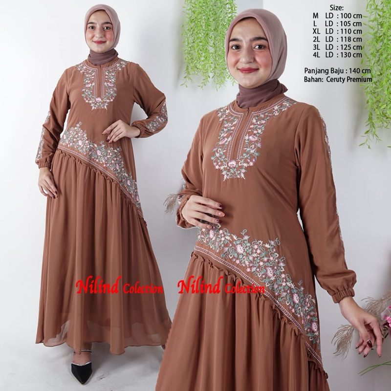 Gamis Ceruty Babydoll Bordir | Gamis Ceruty Babydoll Premium