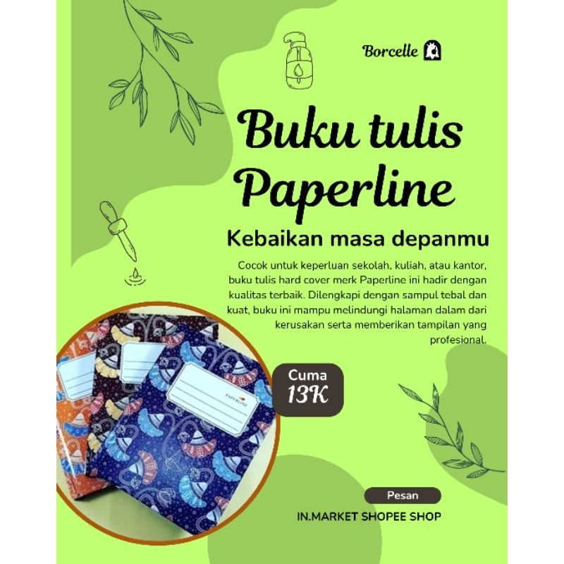 Buku tulis Paperline,Buku Tulis Hard Cover Paperline – 100 Lembar