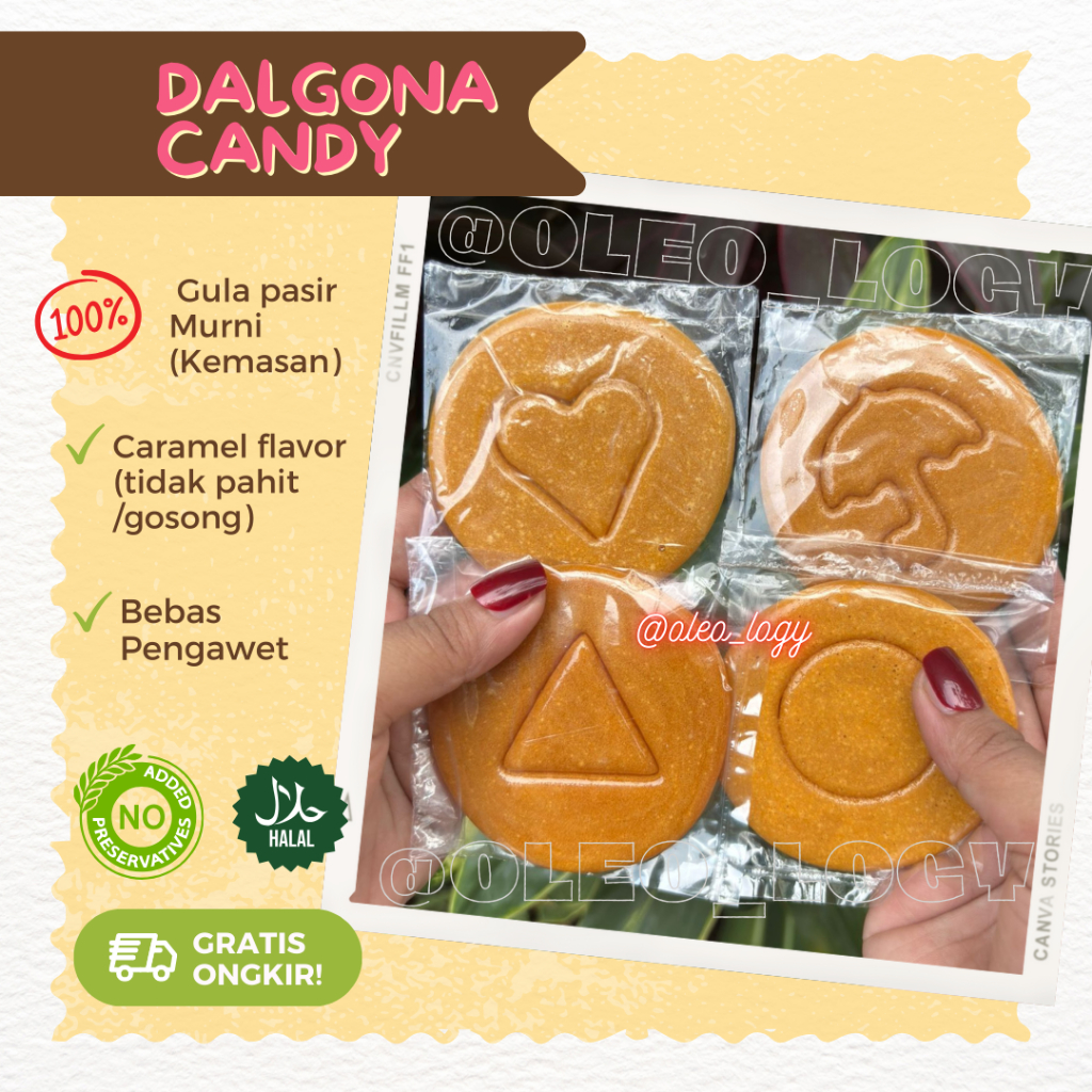 

Dalgona Candy / Permen viral korea / korean sponge candy / honeycomb candy / Dalgona squid game