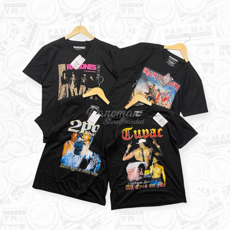 PULL AND BEAR KAOS BAND RAMONES TUPAC IRON MAIDEN