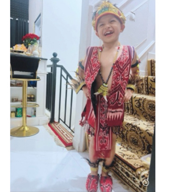 [SEWA/RENT] kostum adat dayak / baju adat dayak anak laki-laki set
