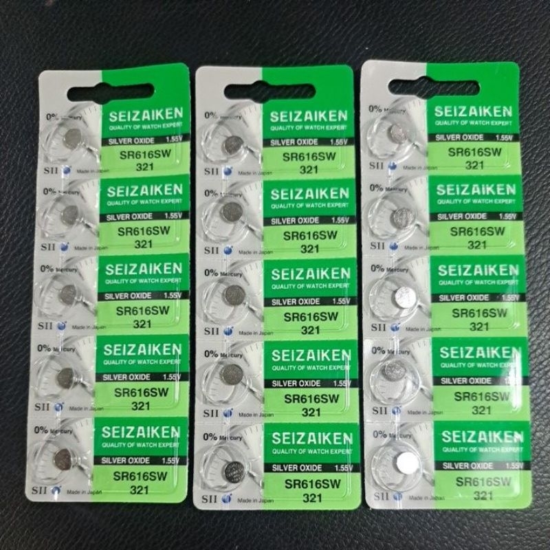 baterai seiko seizaiken 616 sr616sw 321 1.55volt original (5pcs)