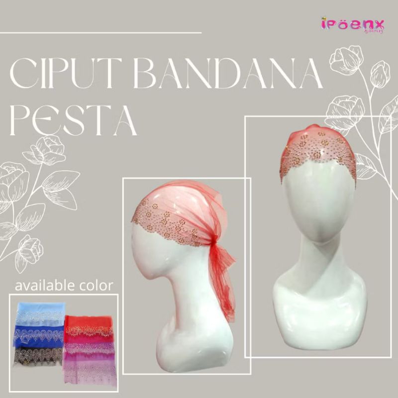 CIPUT BANDANA PESTA | INNER JILBAB PAYET PESTA | CIPUT TILE PAYET