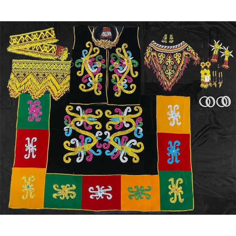 Baju Adat Dayak Cewek Dewasa | Baju Dayak Cewek Kenyah | Baju Adat Dayak Aksesoris