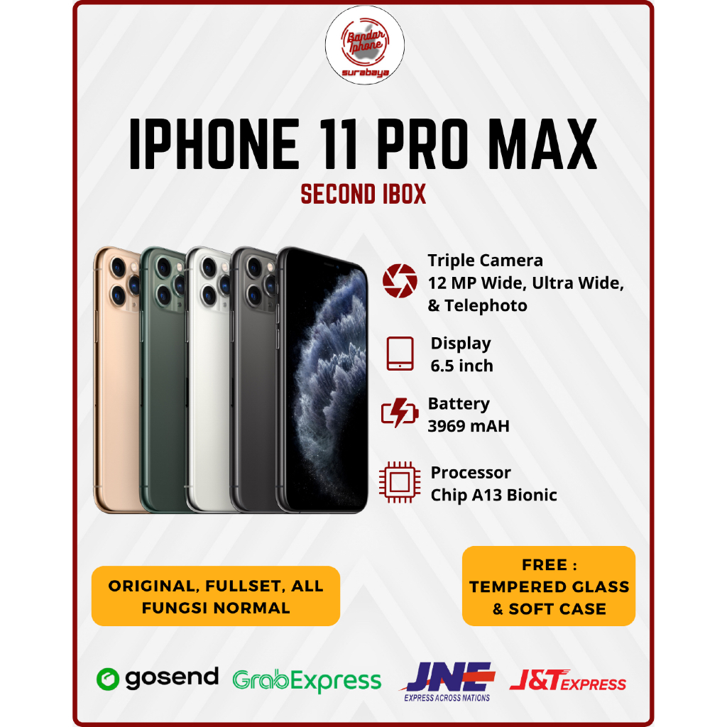 [Second] iPhone 11 Pro Max 64GB/256GB/512GB Fullset iBox Bergaransi