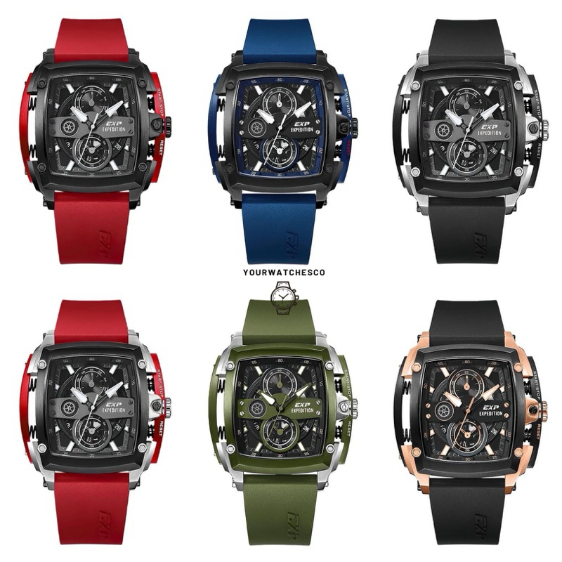 JAM TANGAN PRIA EXPEDITION RUBBER E 3008 GC E3008GC