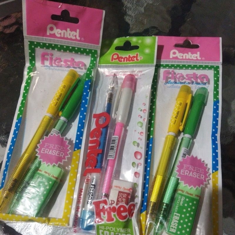 

pensil mekanik pentel fiesta 0.5 per pack free eraser