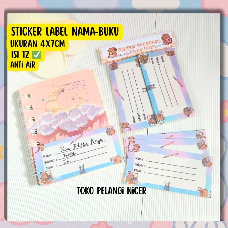 

Sticker Label Buku -Stiker Tempel Buku Pelajaran - Sticker Label Sekolah Capybara