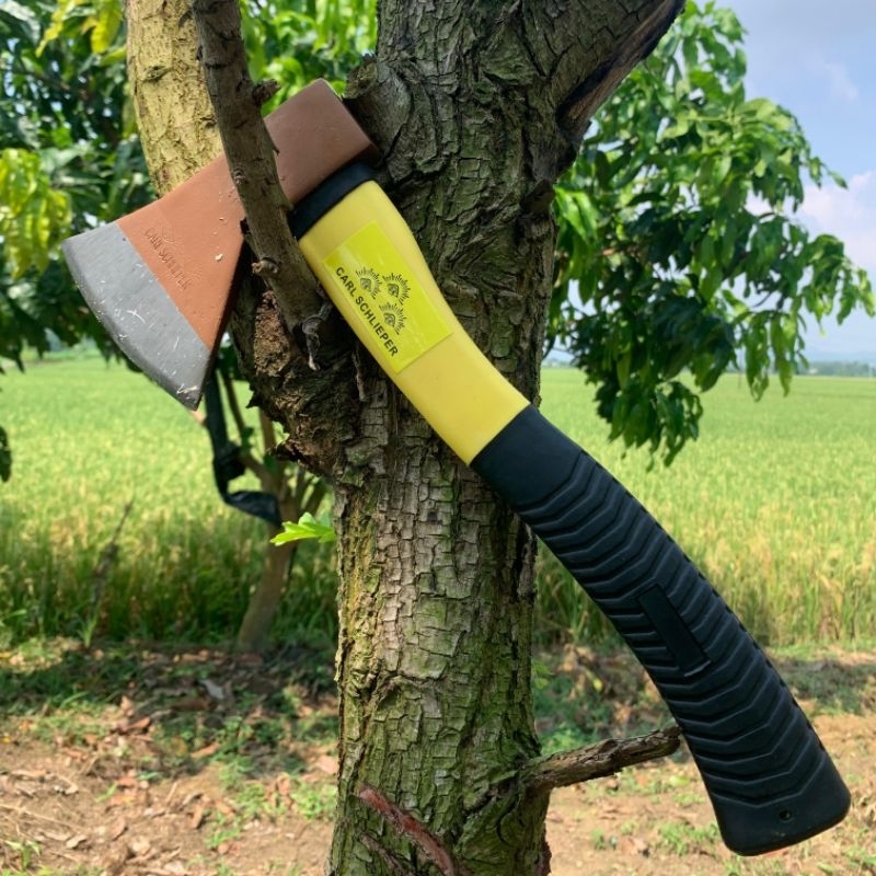 Kapak Mata Baja Asli Gagang Karet – Super Tajam & Tahan Lama, Cocok untuk Belah Kayu & Outdoor