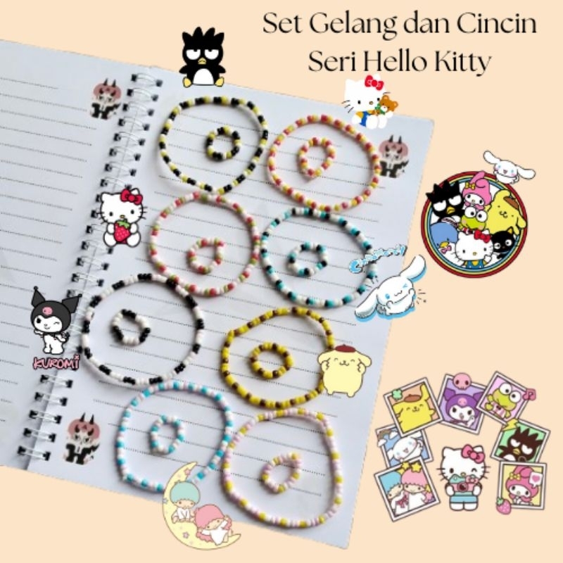 Gelang Cincin Manik-Manik Seri Hello Kitty/Beads bracelets Hello Kitty/