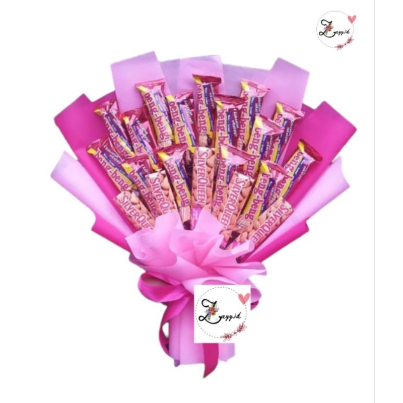 

Buket Snack Silverqueen Beng Beng Warna Pink - Untuk Hadiah Spesial Wisuda Ulang Tahun