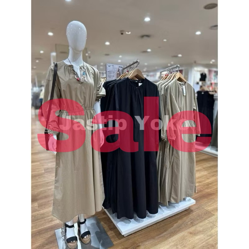 SALE WOMEN Gaun Katun Poplin UNIQLO