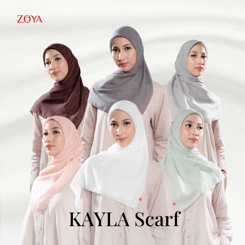 Zoya KAYLA Scarf - Kerudung Hijab Segi Empat Polos - Bahan Voal