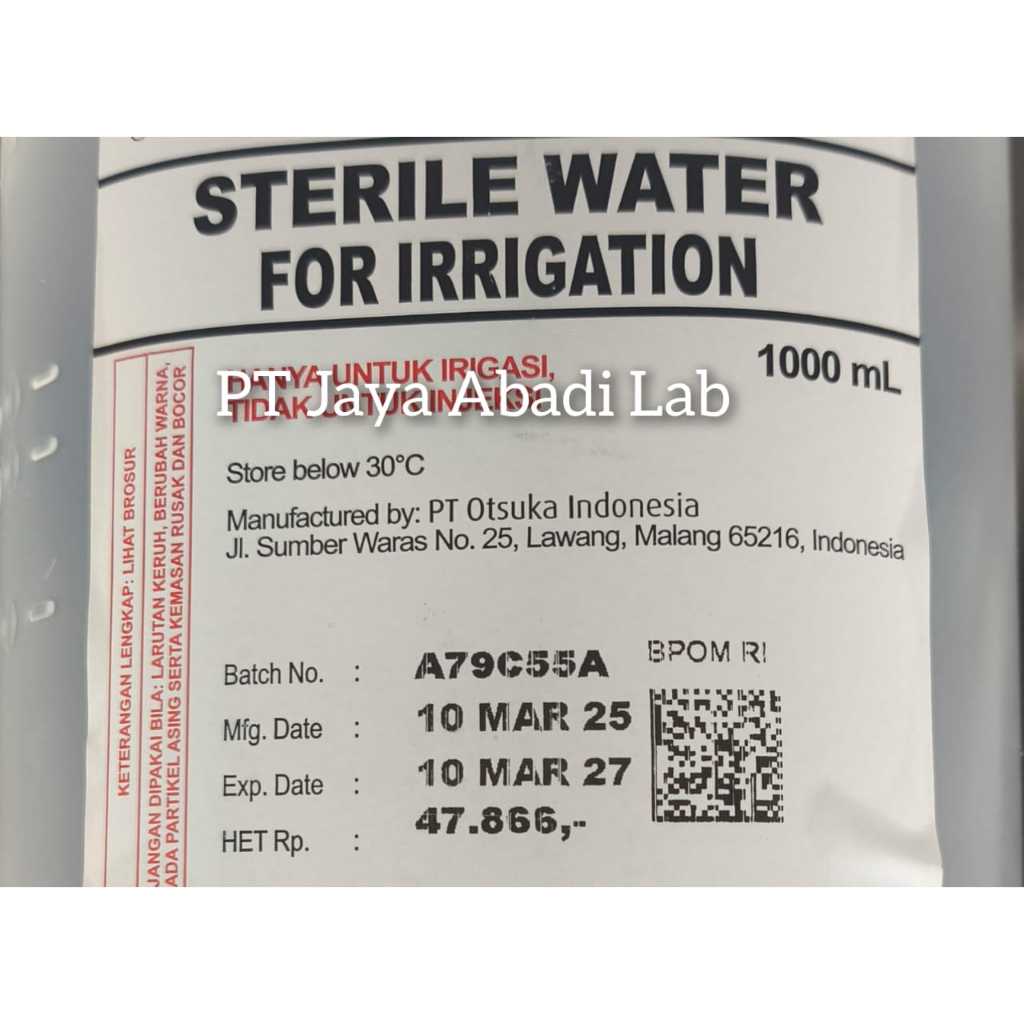 Water for irrigation WI WFI air irigasi aquabides aquabidest 1L 1 liter 1liter 1000ml 1000 ml
