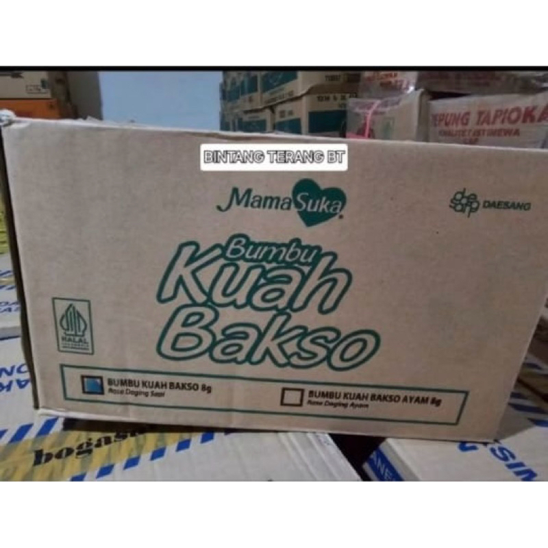 

Mamasuka Bumbu Kuah Bakso Baso 8g Rasa Daging Sapi 1 Pak isi 10 x 12 x 8 gr gram