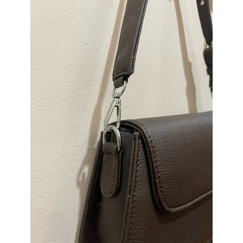 Prior ID | Pixie bag kulit sintetis premium | Dark Brown | preloved local bag
