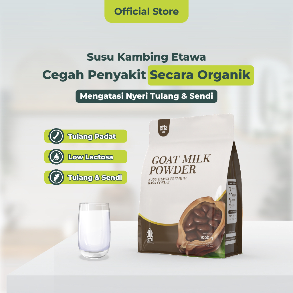 

Susu Kambing Etawa Bubuk Rasa Cokelat Nutrisi Organik Extra Untuk Anak Kemasan 1000g 500g 250g