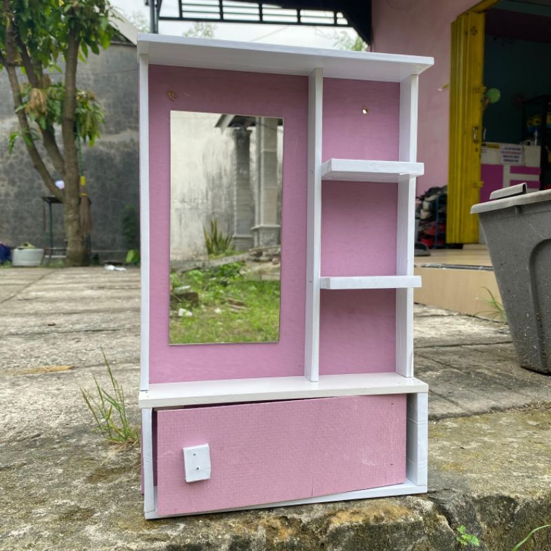 Cermin Rias Minimalis/Rak Kosmetik Gantung/Rak Rias Gantung
