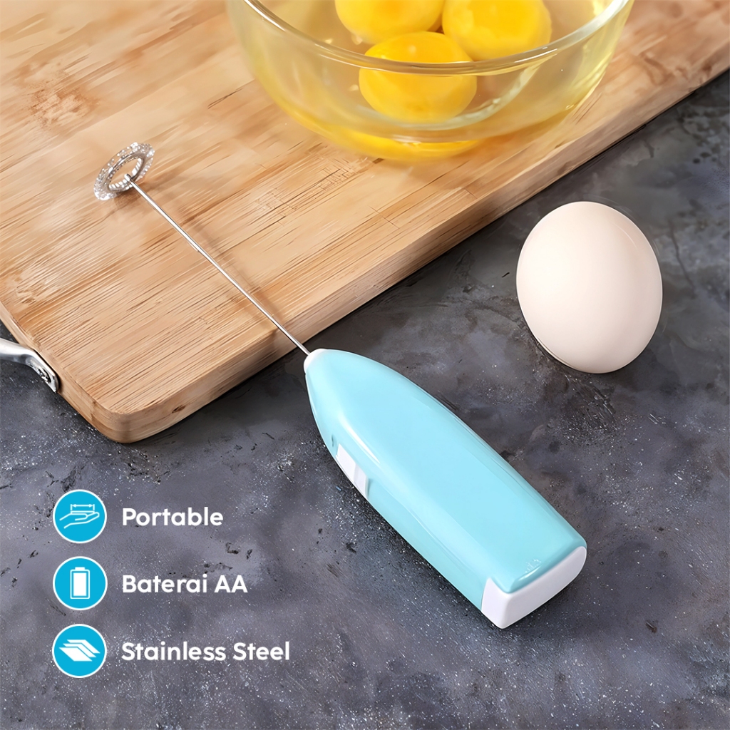 Mixer Mini Pengocok Telur Milk Frother Electric Battery Power