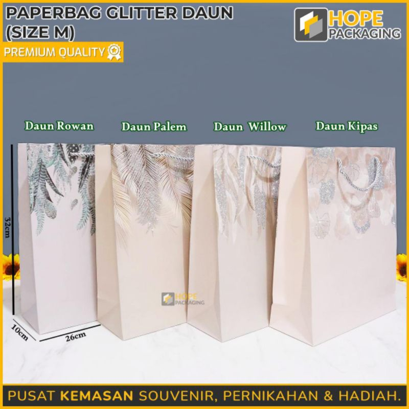 

Paperbag Glitter Daun/paperbag bingkisan/tas paper hadiah/paper glitter /tas bingkisan hampers motif glitter / tas hadiah unik