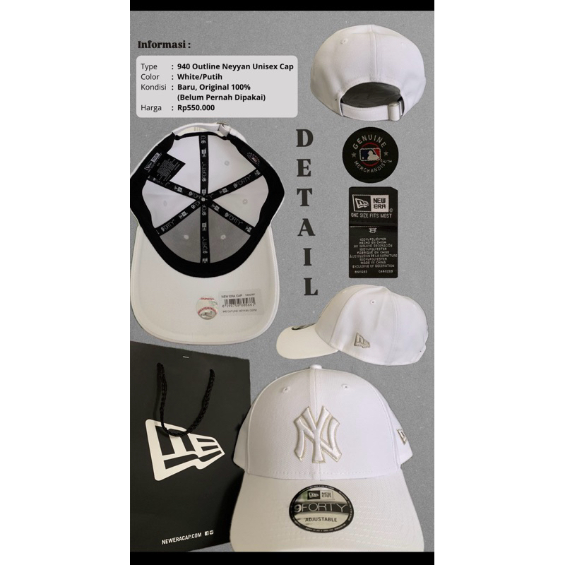 NEW ERA 940 Outline Neyyan Unisex Cap - Putih/White