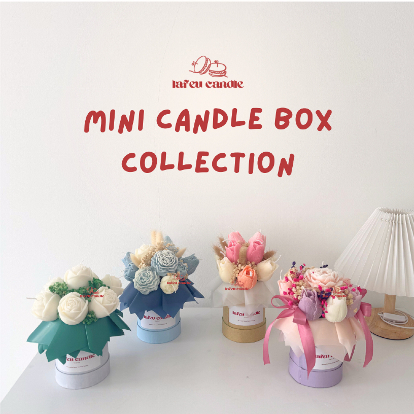 [Lafeu Candle] Custom Mini Candle Box |  Flower Candle Bouquet in Box untuk Birthday/Farewell/Gift