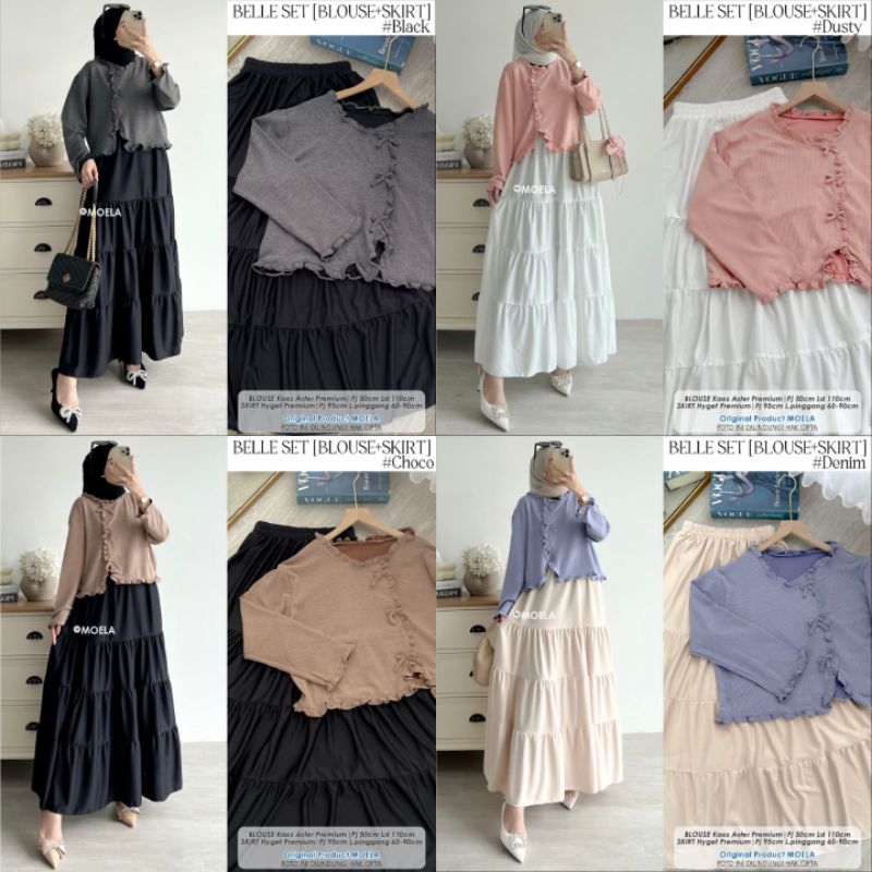 Discount Moela Berlabel Belle Set Setelan Oneset Jumbo Allsize Busui Premium Catton Rayon Original