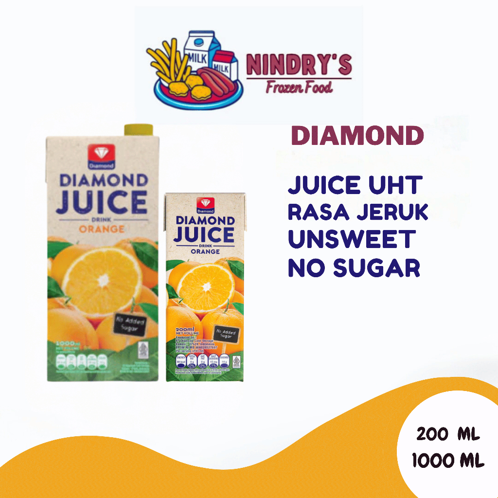 

DIAMOND JUICE RASA JERUK UNSWEET NO SUGAR 200ML & 1000ML