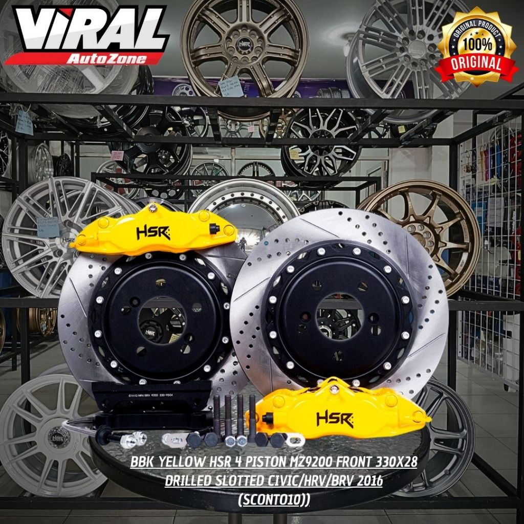 BBK HSR YELLOW 4 Piston 330x28 Big Brake Kit Honda HRV/CRV,CIVIC,BRV