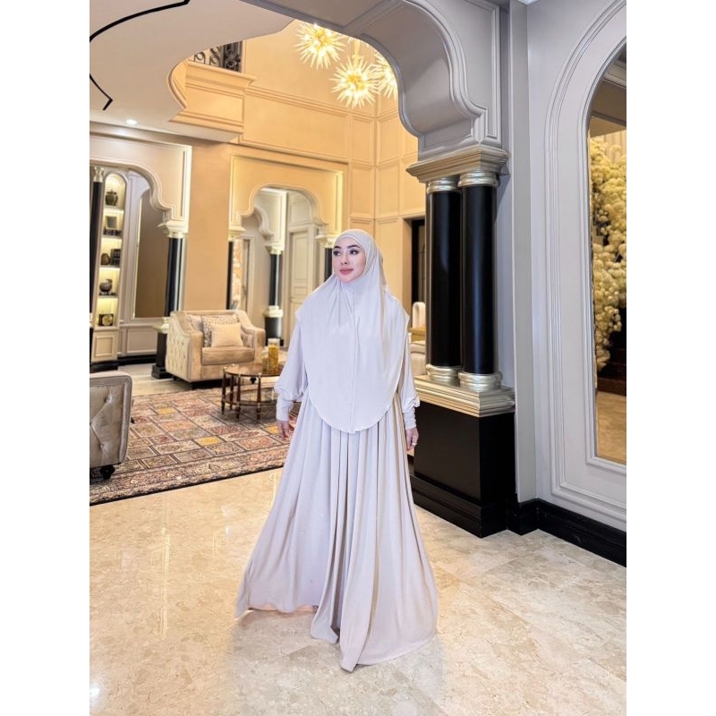 Shellasaukia Dress Set Hijab Bergo Simple Daily Gamis Syari Sehari Hari Baju Wanita Cantik Istri Wal