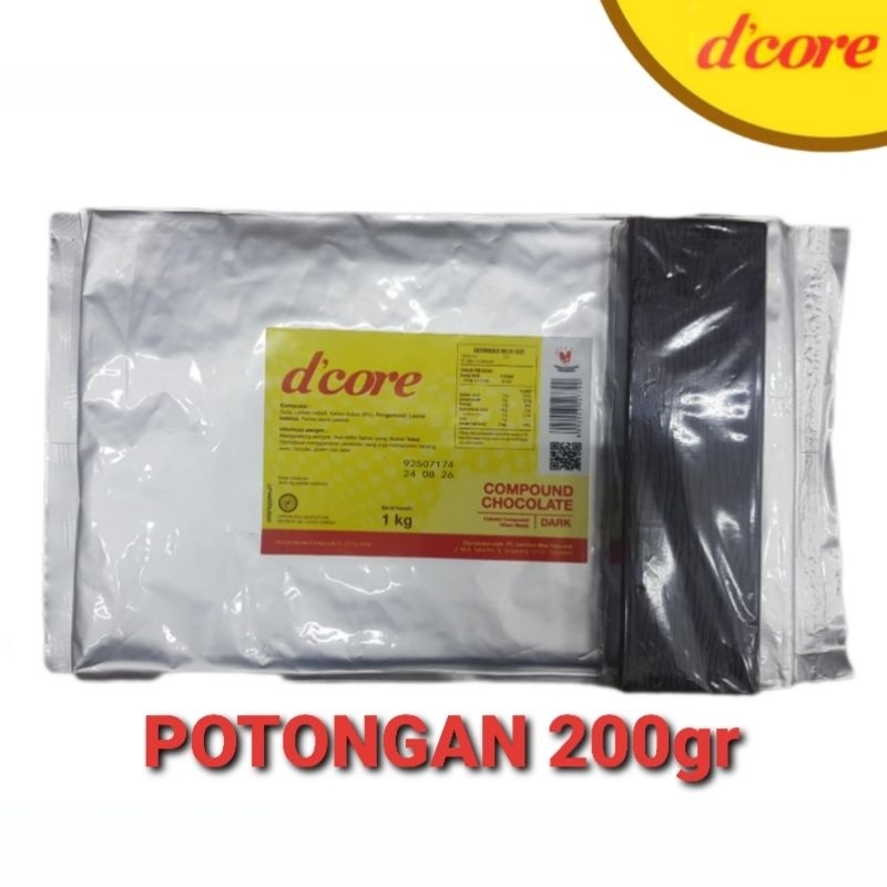 

D'core COKLAT COMPOUND POTONGAN 200gr CHOCOLATE