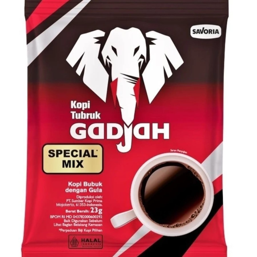 

Kopi Gadjah Tubruk Special Mix 23gr Bubuk Instan Dengan Gula 1 Renteng Isi 12 Sachet