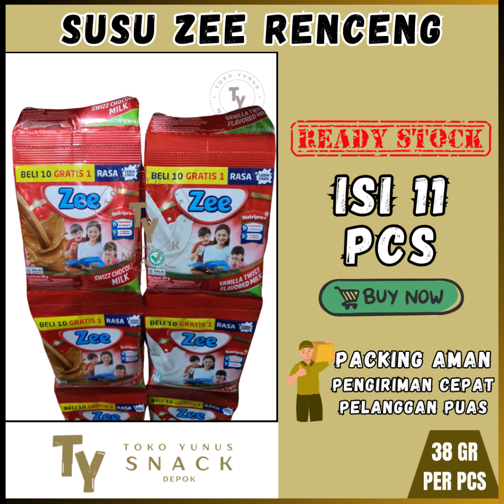 

SUSU ZEE VANILLA DAN COKLAT RENCENG ISI 11PCS @38GR