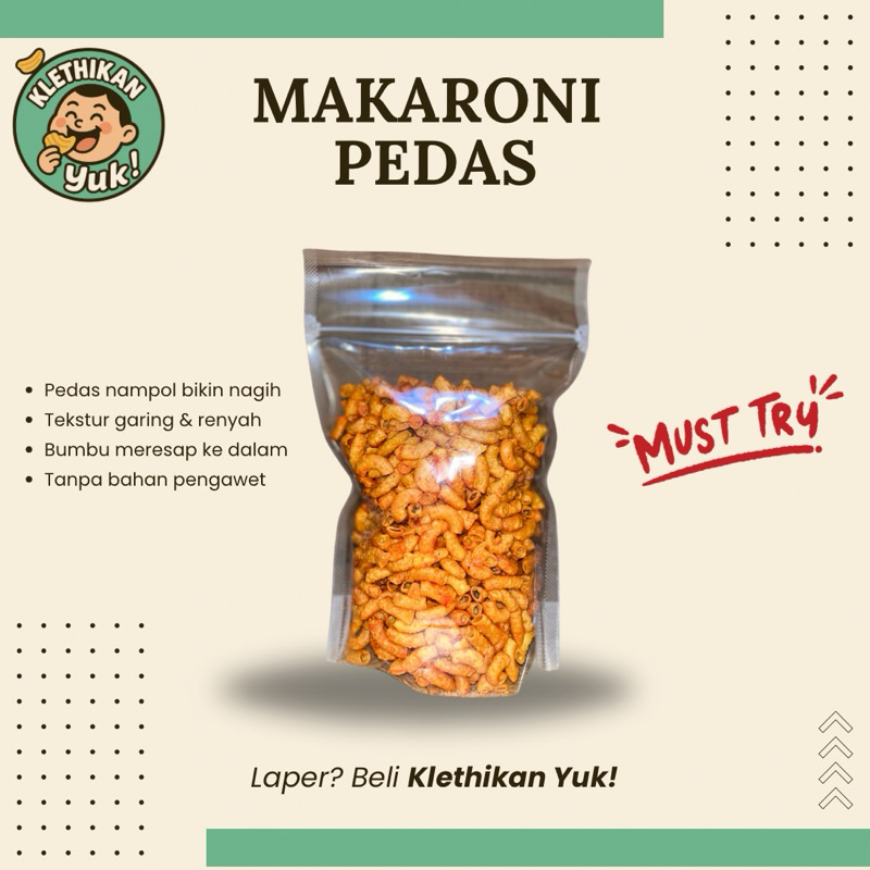 

Makaroni Pedas 200gr – Snack Kriuk & Alami, Tanpa Pengawet!