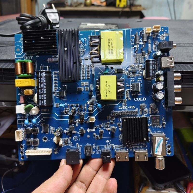 MAINBOARD TV POLYTRON ANDROID PLD 40CV8969 ORIGINAL V951-P55 MB POLYTRON 40CV8969 MOTHERBOARD TV PLD
