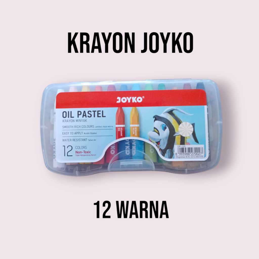 Krayon Joyko  (Krayon Minyak) 12 Warna / Krayon Joyko Original - Krayon Pendek 12 Warna