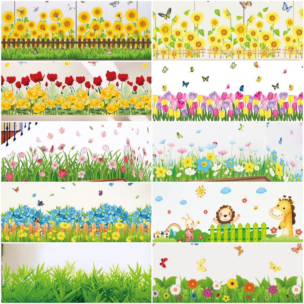 JURAGAN WALL STICKER RUMPUT PAGAR BUNGA STIKER DINDING WALLSTICKER STIKER DINDING