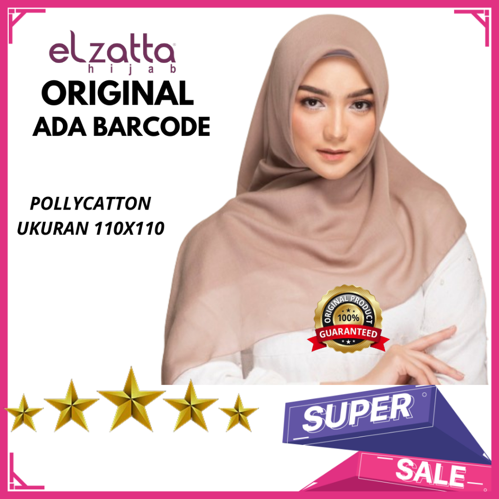 kerudung elzatta segi empat polos hijab elzatta segi empat jilbab mustard biru elektrik biru bca