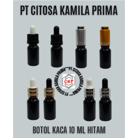 Botol Serum Kaca 10 ml Hitam Pipet Karet / Botol 10 ml Hitam Tetes / Serum Hitam Packaging 10 ml / B