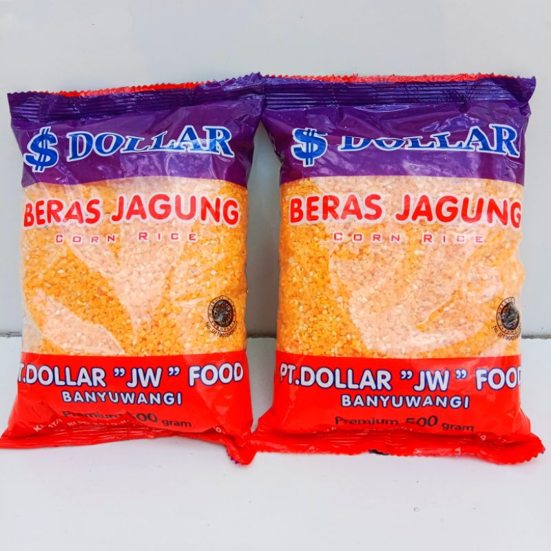 

2 bungkus 1 kg beras jagung dollar premium 500 + 500 g