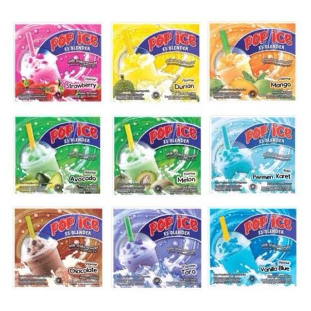 

POP ICE 25 GRAM ES BLENDER ISI 25 renceng / Pop Ice 1 renceng isi 10pcs, Kemasan Dus