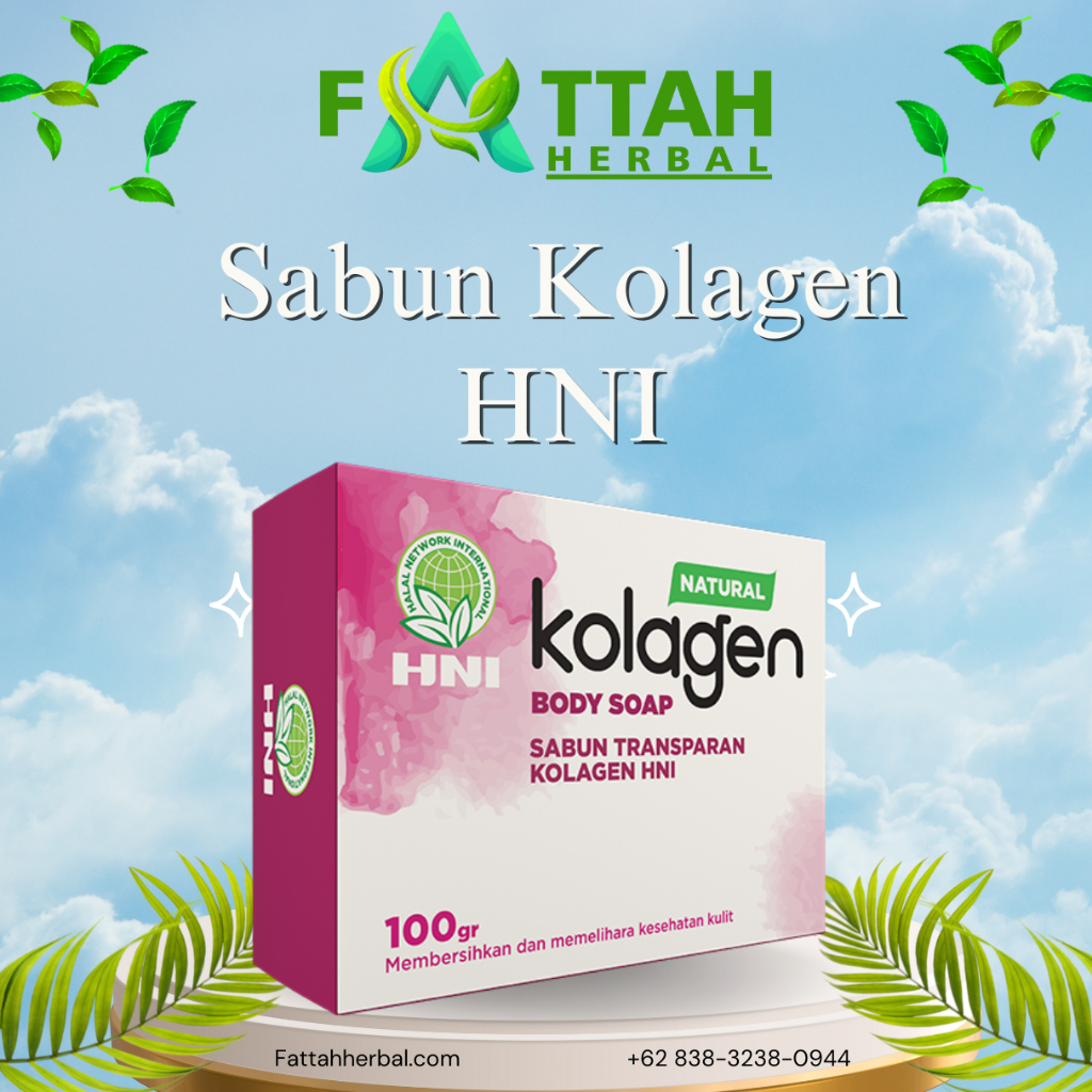 Sabun Kolagen HNI 100gr memuluskan dan melembabkan kulit dan wajah SABKOL Sabun Herbal