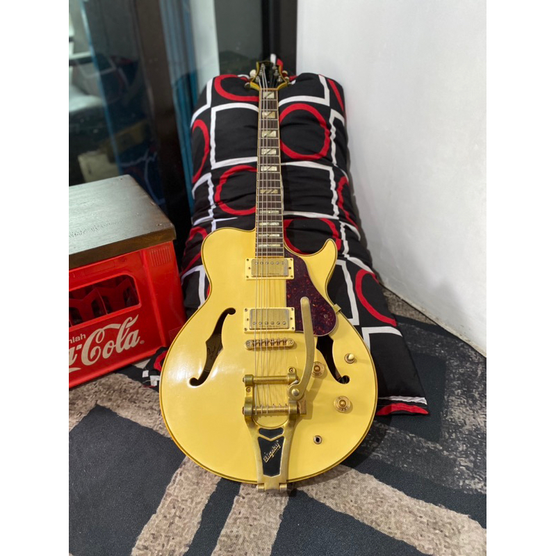 Gitar Hollow Samick Greg Bennet RL 4JLTD Pearl White Limited Edition Original MII