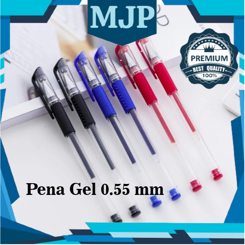 

Pena Gel 0.55mm Standard Pulpen tinta cair Alat Tulis Sekolah Kantor by MJP Mart