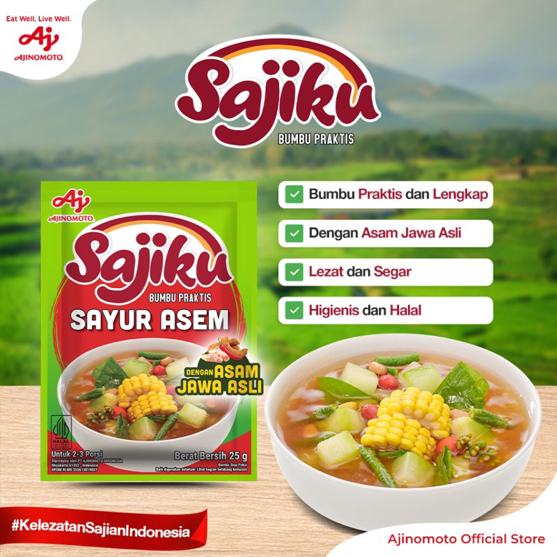 

AJINOMOTO - Sajiku Bumbu Praktis Sayur Asem 30gr X 5pcs