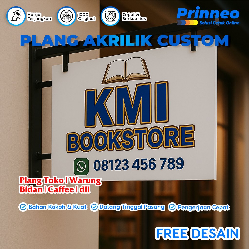 

PAPAN NAMA USAHA, PLANG NAMA TOKO, PAPAN NAMA TOKO, PLANG TOKO / KANTOR+DUDUKAN BAHAN AKRILIK 2 SISI