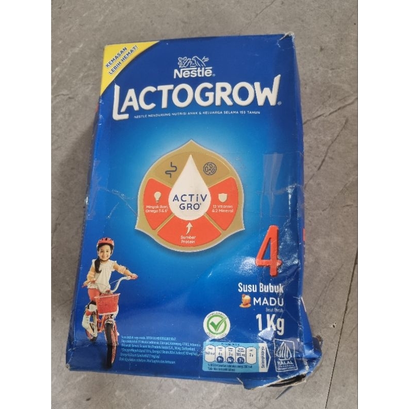 Susu bubuk Lactogrow Madu 1kg tahap 4 (kemasan rusak)