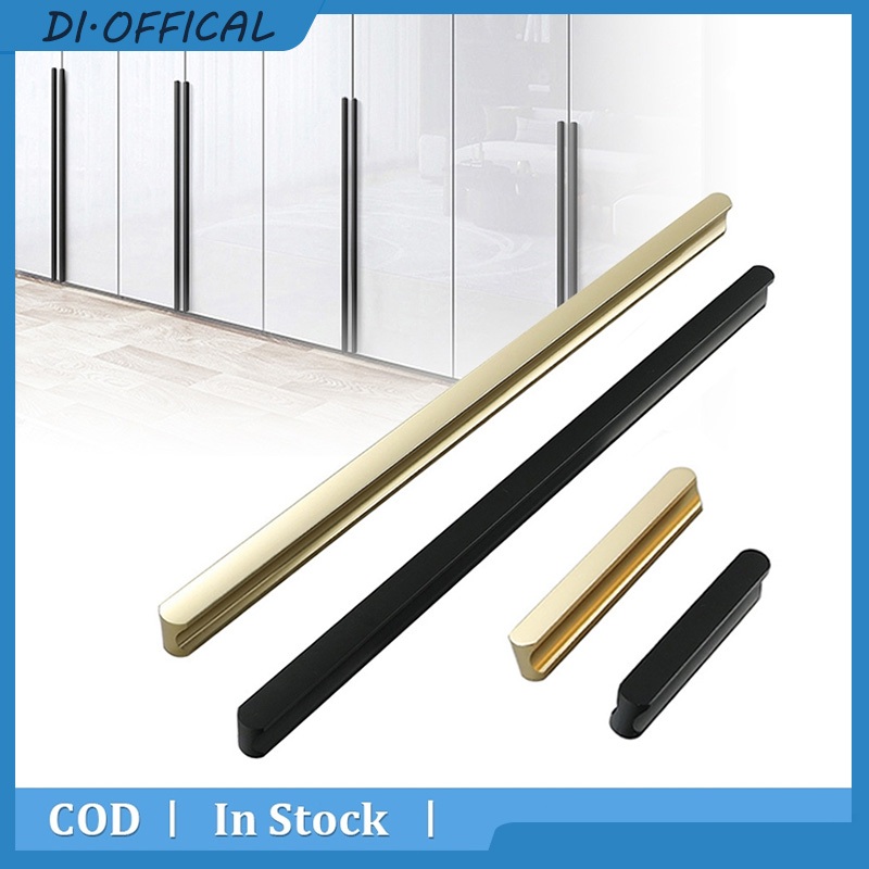 Handle lemari Handle Emas Hitam Gold Tarikan Laci Minimalis Panjang Modern Bulat Gagang Pintu Lemari