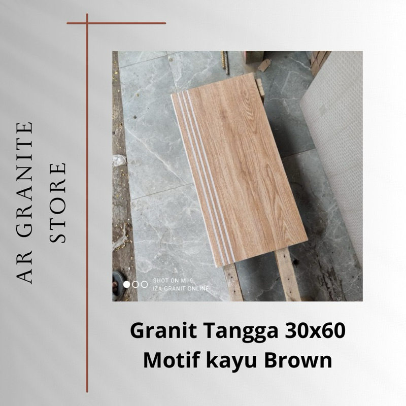 Tangga granit motif kayu 30x60